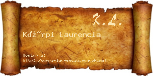 Kárpi Laurencia névjegykártya